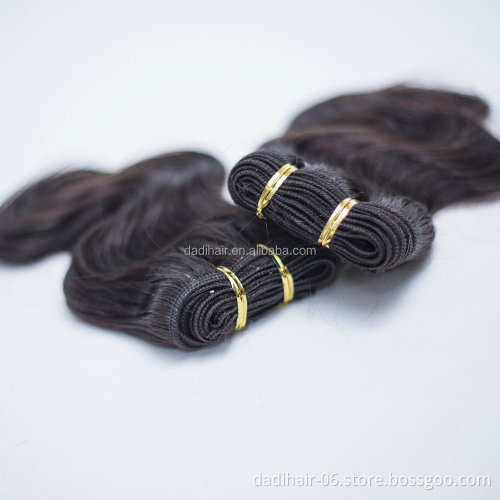 xuchang Distributor wholesale human hair mixed synthetic fiber hair weaving,100% real human curly hair weave body wave 2pcs/lot